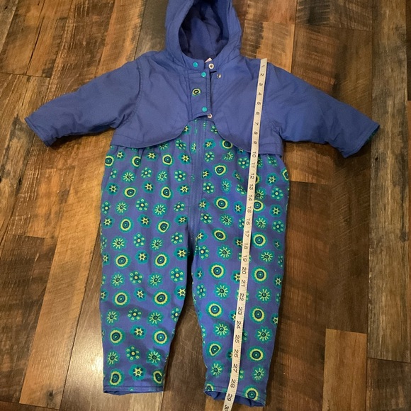 Vintage Gymboree Flower Print Hooded Snow Suit Coat S - Picture 4 of 8